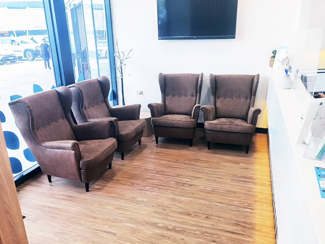 Our comfortable waiting area in Burpengary, where you can relax with a complimentary cup of herbal tea before your appointment