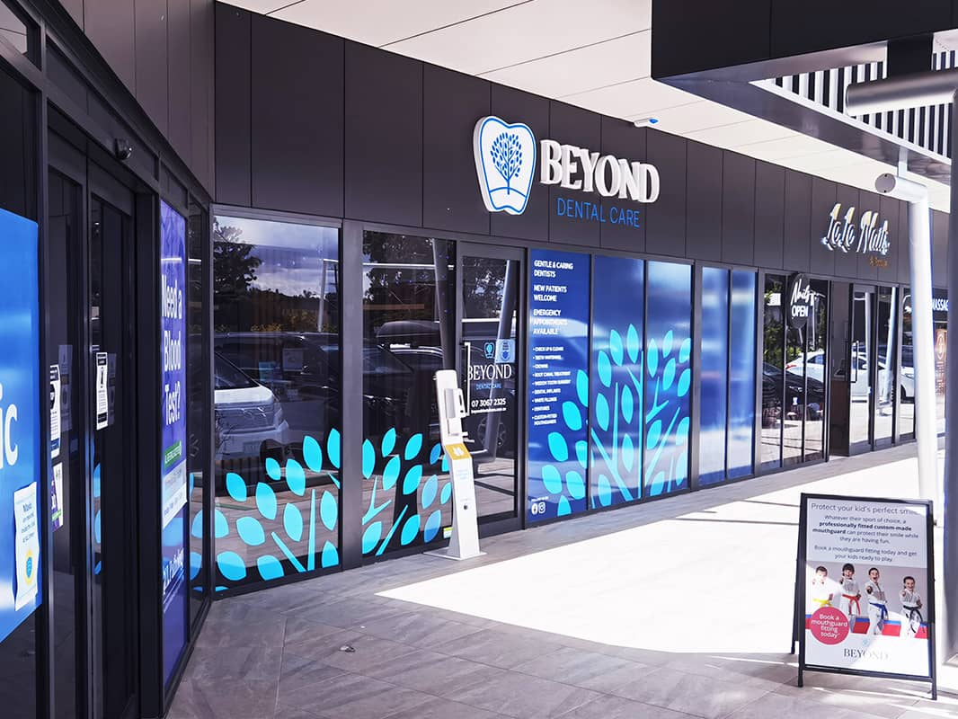 Beyond Dental Care clinic in Burpengary, QLD 4505, with convenient free parking, a pharmacy, and a shopping centre nearby for your added convenience